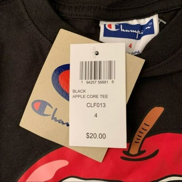 Champion kids youth short sleeve t-shirt with apple and caterpillar - 4 - Picture 4 of 7